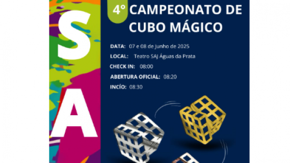 Campeonato de Cubo Mágico no TEATRO SAJ em Águas da Prata - SP